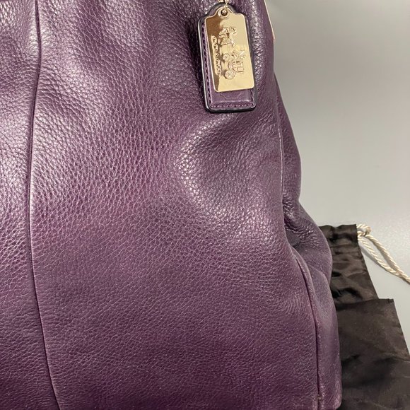 Coach #26224 Madison Leather Phoebe Shoulder Bag, Purple - Picture 3 of 14